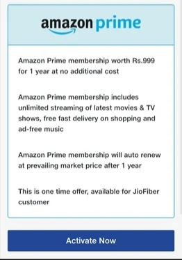 Free Amazon Prime membership to Jio Fiber users & much more
