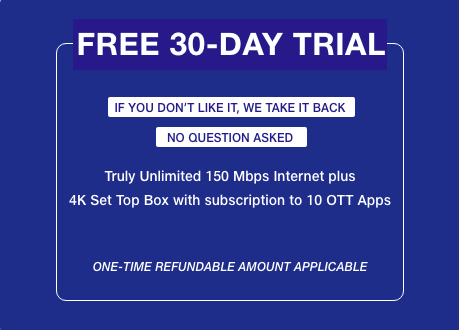 Jio Fiber 30 Day Trial For New Jiofiber Users